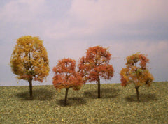 Deciduous Autumn 2"-3" Premium Series 4 Pk. trees for dioramas.