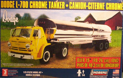 1/25 Dodge L-700 model truck kit with chrome tanker trailer.