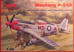 1/48 P-51D model aircraft kit with pilots & ground personal.