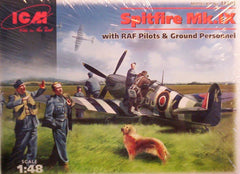 1/48 Spitfire Mk.IX with pilot military figures & personnel.