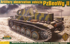 1/72 scale PzBeoWg II WW2 German artillery observation tank model kit.