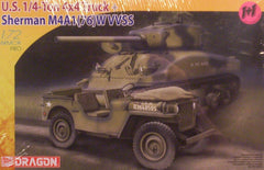 1/72 U.S.Army Sherman tank and Jeep military model kits.