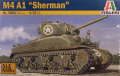 1/72 WW 2 U.S. M4 A1 Sherman tank model kit.