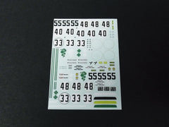 1/64 / HO Alfa Romeo Giulia GTV 1970 slot car decals.