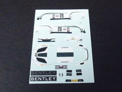 1/64 / HO Bentley Continental GT3 slot car decals.