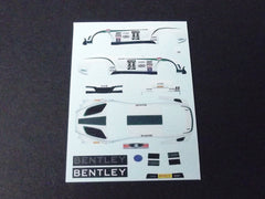 1/64 / HO Bentley Continental GT3 slot car decals.