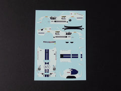 1/64 / HO Cobra Daytona slot car decals.
