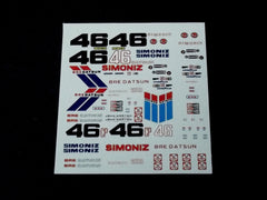 1/64 / HO Datsun 510 & 240Z BRE slot car decals.
