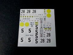 1/64 / HO Ferrari 512 #5 & #28 slot car decals.