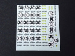 1/64 / HO Ferrari Set #2 slot car decals.