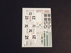 1/64 / HO slot car decals, Ford GT 40 Sebring 1966.