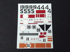 1/64 / HO Ford GT40s Sheet #1 slot car decals.