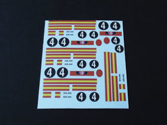 1/64 / HO Jaguar E-Type LW slot car decals.