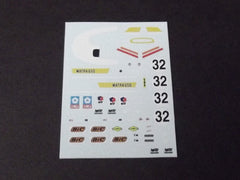 1/64 / HO Matra 650 slot car decals.