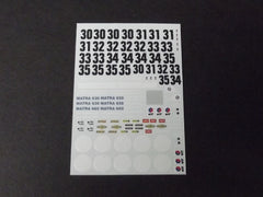 1/64 / HO Matra 650 slot car decals.