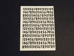 1/64 / HO slot car decals Numbers Sheet # 1.