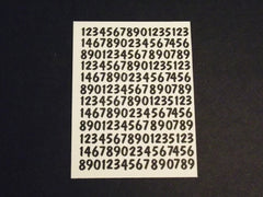 1/64 / HO slot car decals Numbers Sheet # 1.