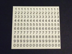 1/64 / HO slot car decals Numbers Sheet # 2.
