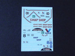 1/64 / HO Porsche 962 slot car decals.