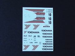 1/64 / HO Porsche 962 slot car decals.