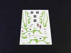 1/64 / HO slot car decals,Porsche 917 green psychedelic stripes.