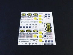 1/64 / HO slot car decals, Porsche 917 Cinzano sponsor, 1971.