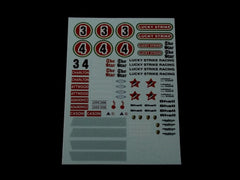 1/64 / HO Porsche 917 Lucky Strike slot car decals.