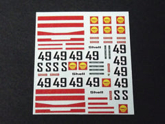 1/64 / HO Porsche 917 Shell Sponsor #49 slot car decals.