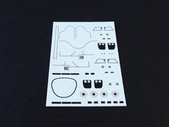 1/64 HO slot car decals, Porsche 962 1988 detail sheet.