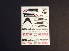 1/64 / HO slot car decals,Porsche 962 BF Goodrich sponsor.