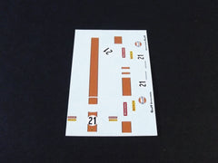 1/64 / HO slot car decals,Porsche 962 Gulf sponsor # 21.