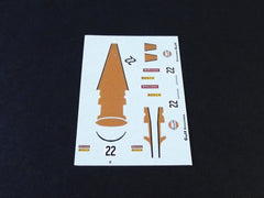 1/64 / HO slot car decals,Porsche 962 Gulf sponsor # 22.