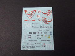 1/64 / HO Porsche 911/977 GT3 slot car decals.