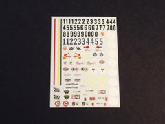 1/64 / HO slot car decals Sponsors Sheet # 13.