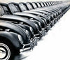 Old VW Beetles just off the assembly line in the 1960's.