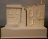 1/72 diorama kit side view of unpainted,assembled Cafe Noir.