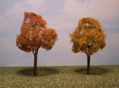 Deciduous Autumn 3.5"-4" Premium Series 2 Pk. trees for dioramas.