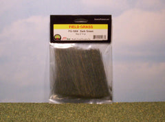 Dark green field grass scenic material for dioramas & slot car scenery.