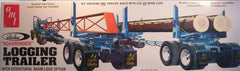 1/25 logging trailer model kit with logs and steel beams payload.
