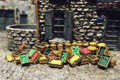 1/72 diorama accessories, Market Produce Boxes & Sacks.
