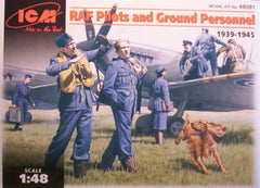1/48 RAF pilots & ground personnel military figures.