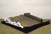 1/72 / 00 gauge cobblestone road, wall and lake.