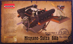 1/32 Hispano-Suiza 8AB plastic model aircraft engine kit.