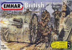 Emhar 1/72 WW 1 British Artillery & 18 pdr. Gun military figures.