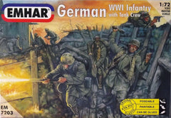 1/72 WW 1 German Infantry with tank crew military figures.