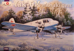 1/72 Yak-6M plastic model airplane kit with ski landing gear.